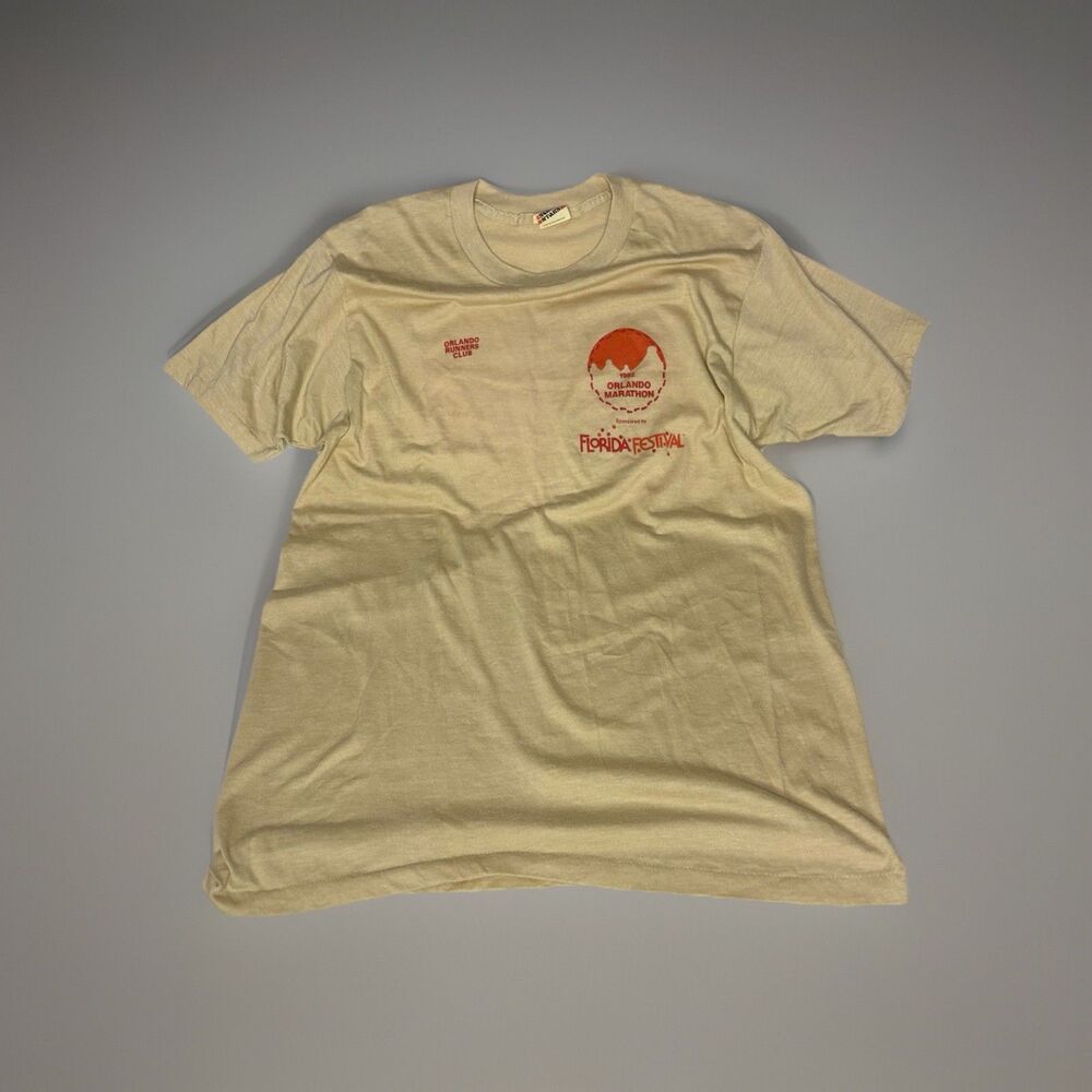 Vintage 1982 Orlando Marathon T Shirt XL Screen Stars Made USA Florida